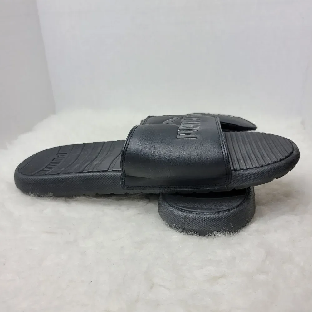Puma Slides Men's Size 12 Black Comfy Casual Sandals Cushioned EUC